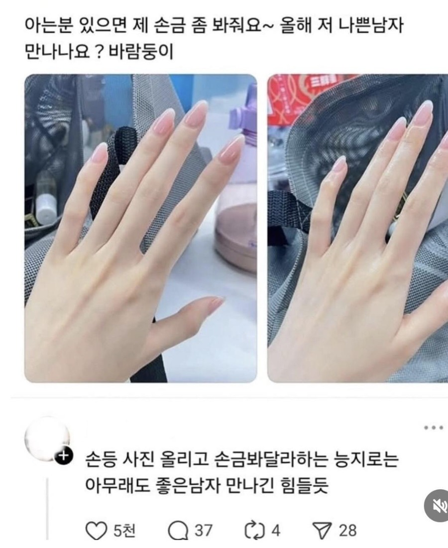 올해 남자운 손금 좀 봐주세요.jpg