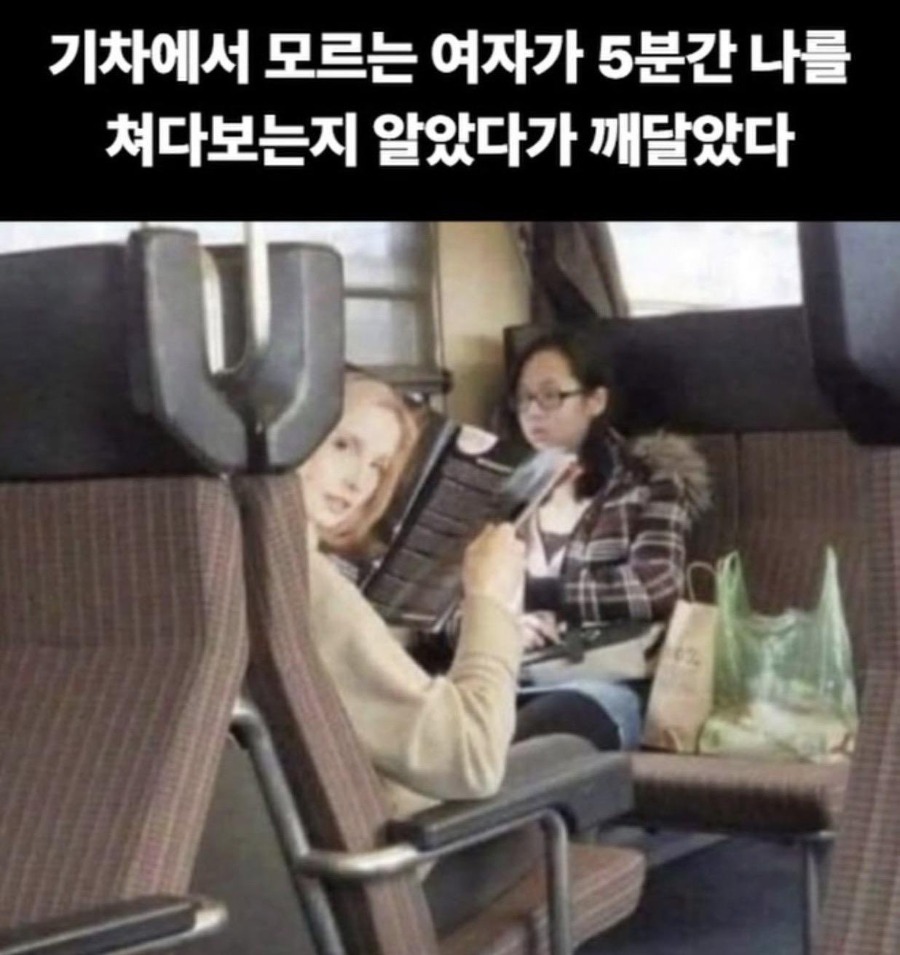 기차에서 모르는 여자가 5분넘게 나를 쳐다봄.jpg
